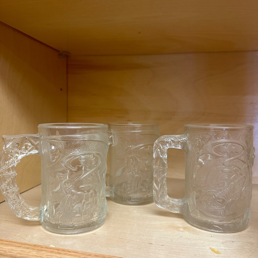 Vintage Batman McDonald's glass cups set of 3